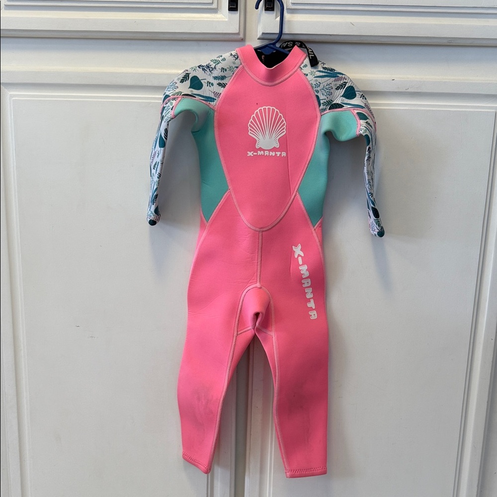 Kids Pink and Green Wetsuit